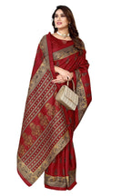 Vamika maroon Printed Art Silk Saree