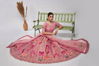 Kesar Fab Pink Silk Embroidered Lehenga