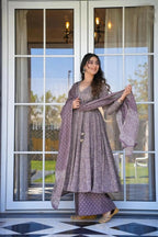 Aayaa Designer Printed Cotton Silk Suit - Multi Color
