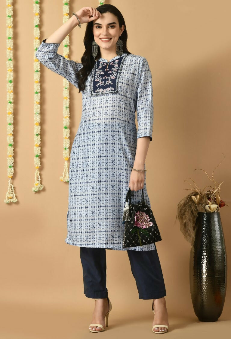 Joban Fashion Blue Maslin Kurta Set