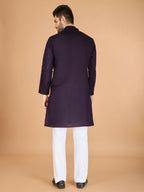 Vastranavya Purple Exclusive Festival Wear Viscose Silk Thread with Sequence Embroidered Work Kurta with Dupatta