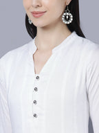 Myshka Women White Anarkali Kurta With Dupatta - Distacart