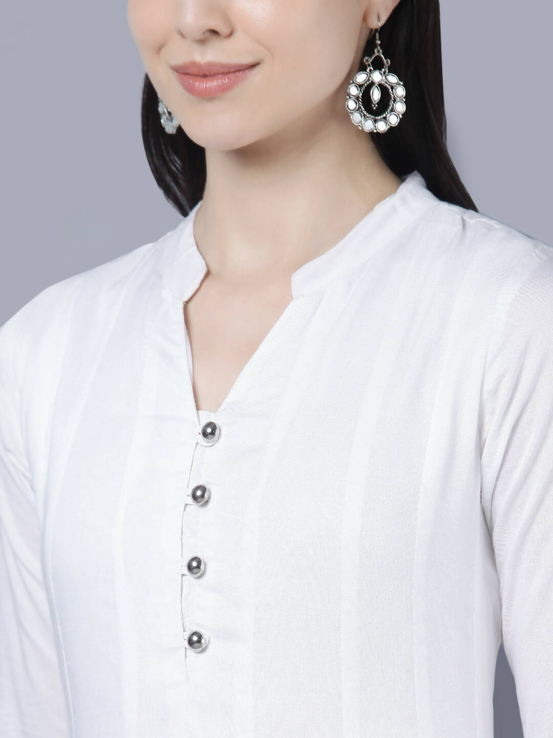 Myshka Women White Anarkali Kurta With Dupatta - Distacart