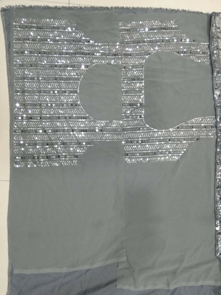 Jyoti Fashion Classy Grey Faux Georgette 3MM & 7MM Sequins Embroidery Lehenga Choli with Dupatta