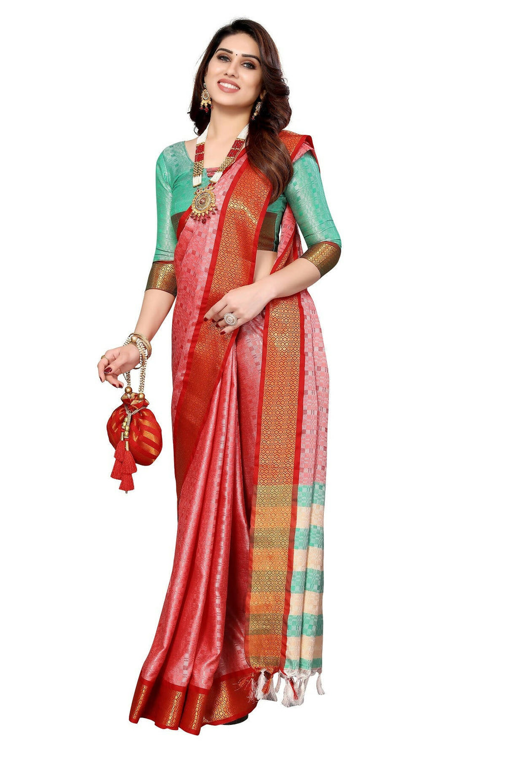 Vamika Weaving Pink Cotton Silk Saree - Distacart