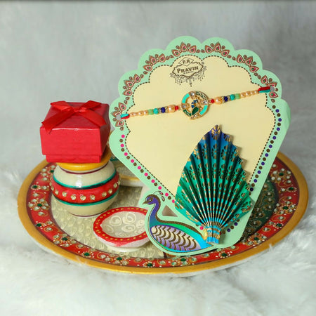 Indianvibez Kundan Stone Pecock Rakhi Collection