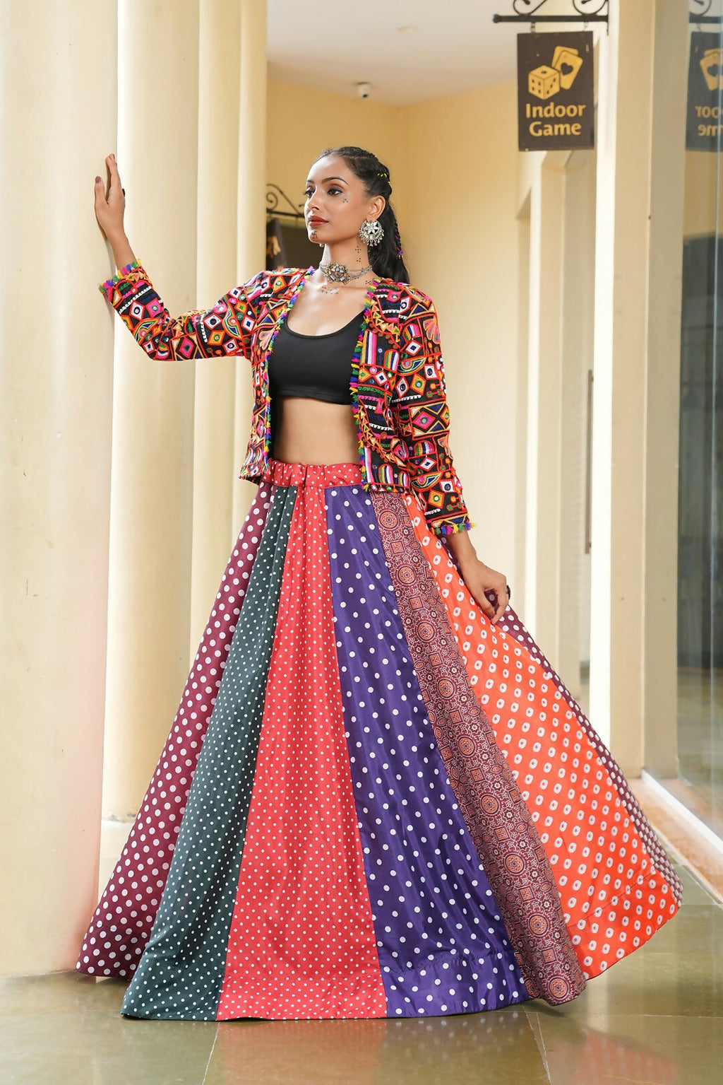 AI Fashion Multi Silk Crepe Designer Navratri Wear Lehenga Choli Collection