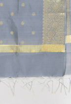 Mominos Fashion Moeza Women's Banarsi Silk Woven Design Grey Dupatta - Distacart