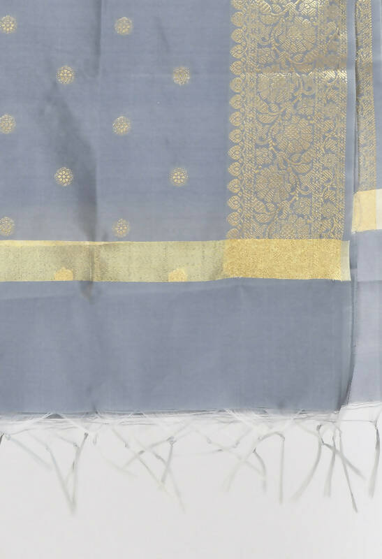 Mominos Fashion Moeza Women's Banarsi Silk Woven Design Grey Dupatta - Distacart
