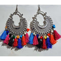 Muskan Glass Pearl Multi color Thread Fancy Earrings