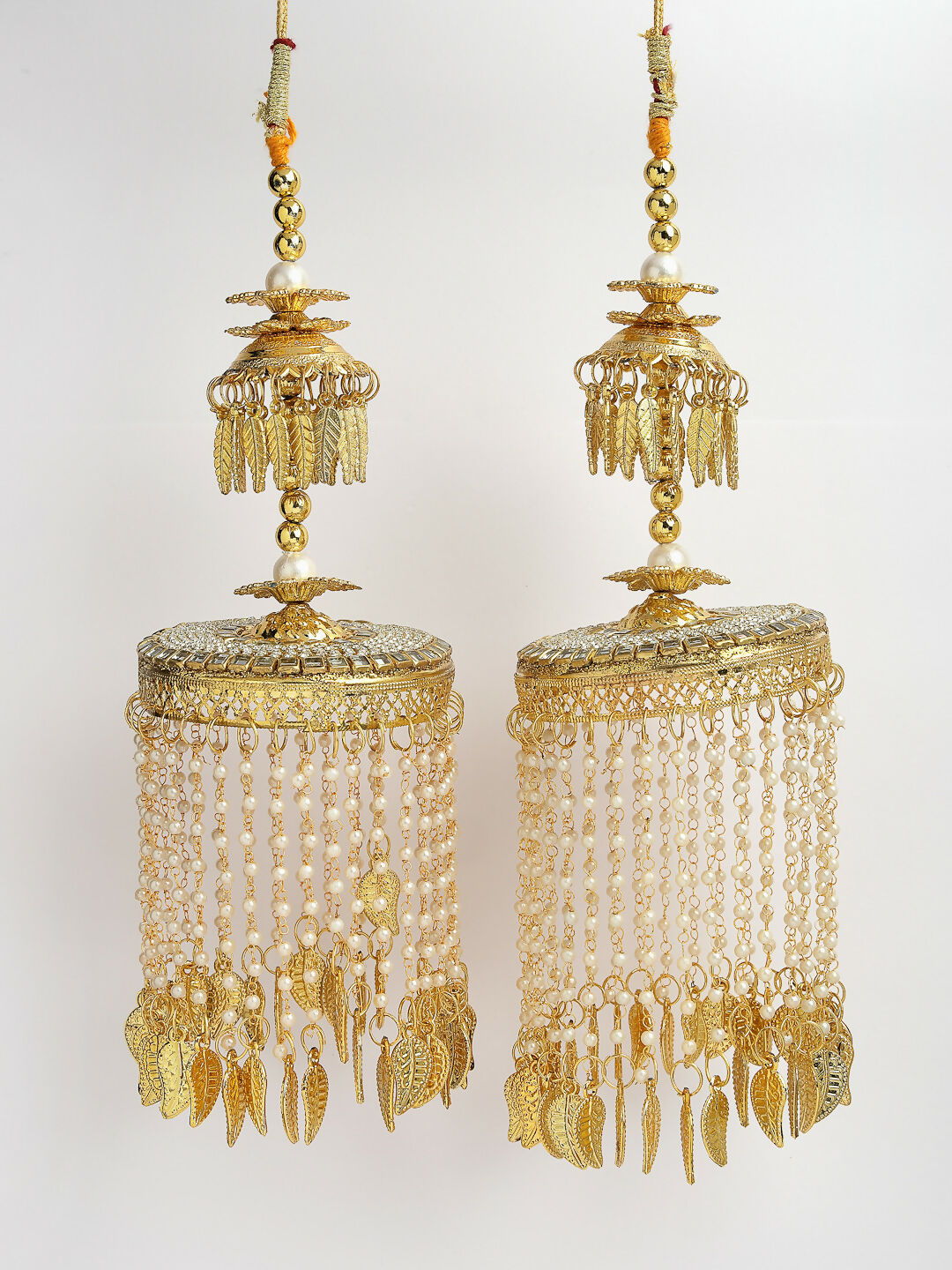 NVR Women's Pack Of 2 Gold-Polished Kundan Bridal Heavy Kaleera Sets - Distacart