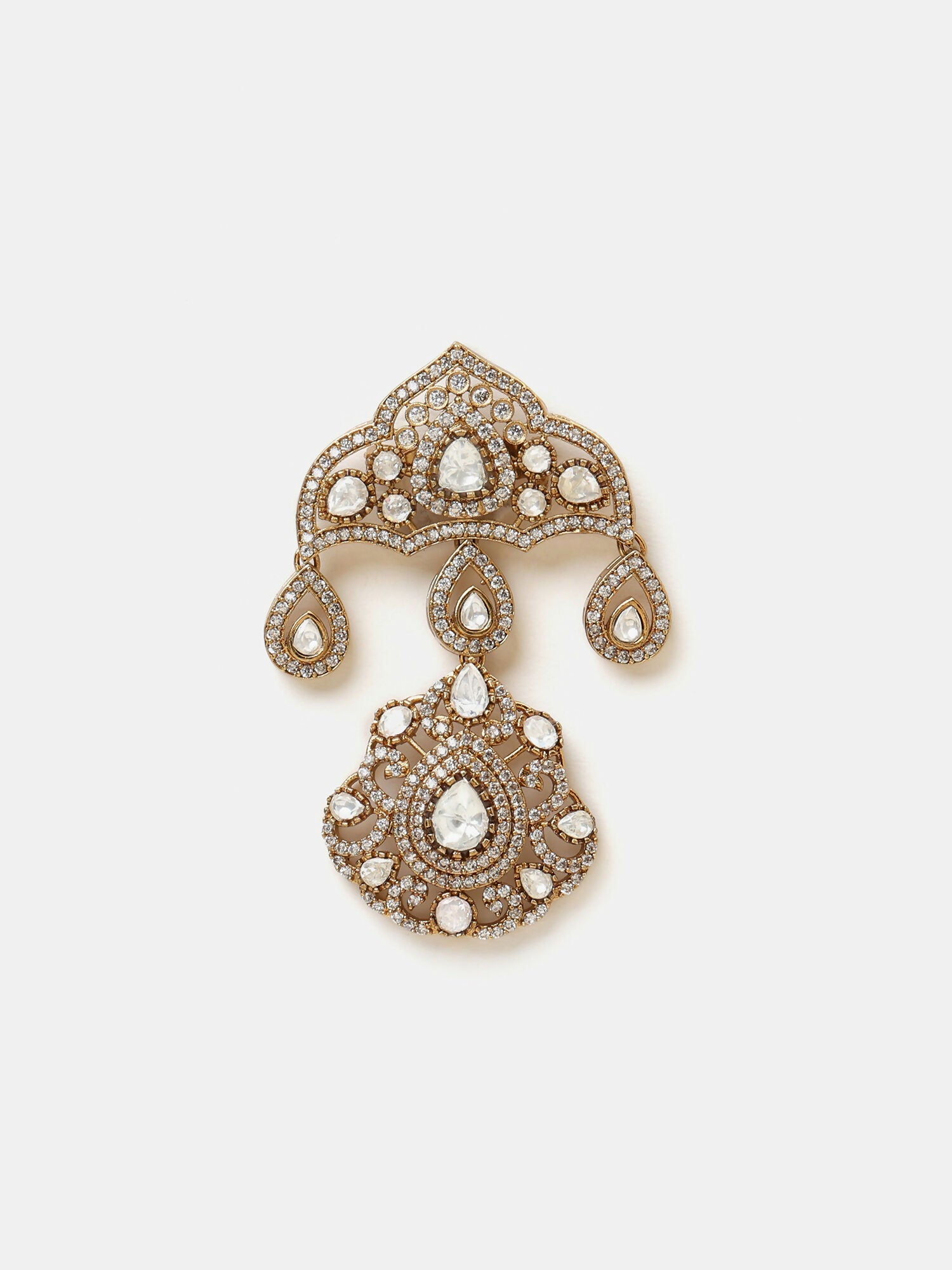 Ruby Raang Chaand Jhoomar Brooch