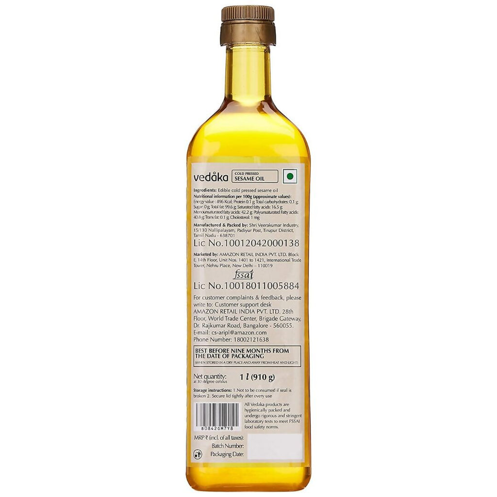 Vedaka Cold Pressed Sesame Oil - Distacart