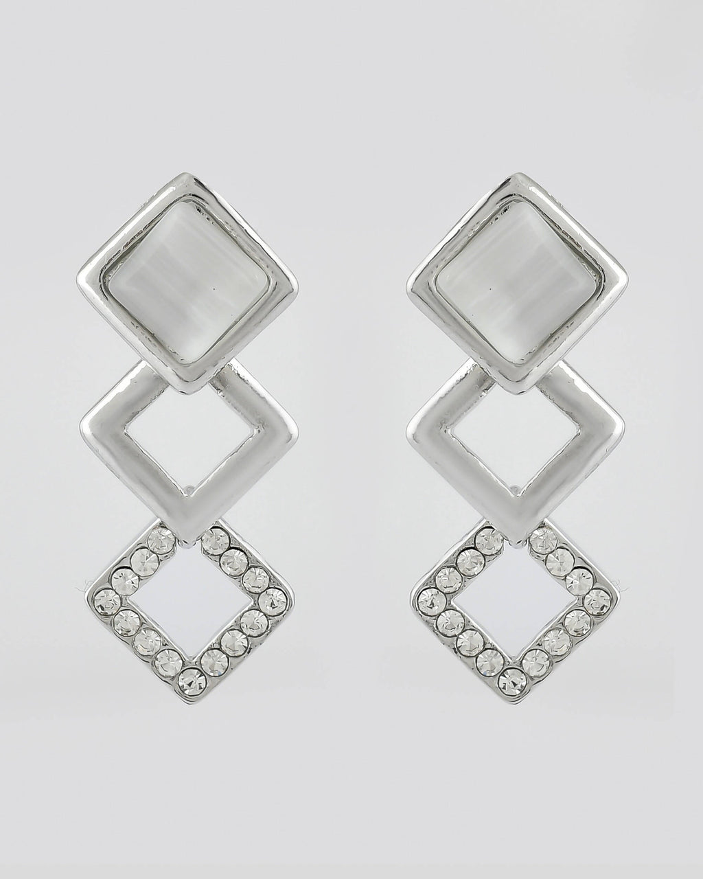 VOJ Stainless Steel Silver Silver Jewellery Set (Pack of 2)