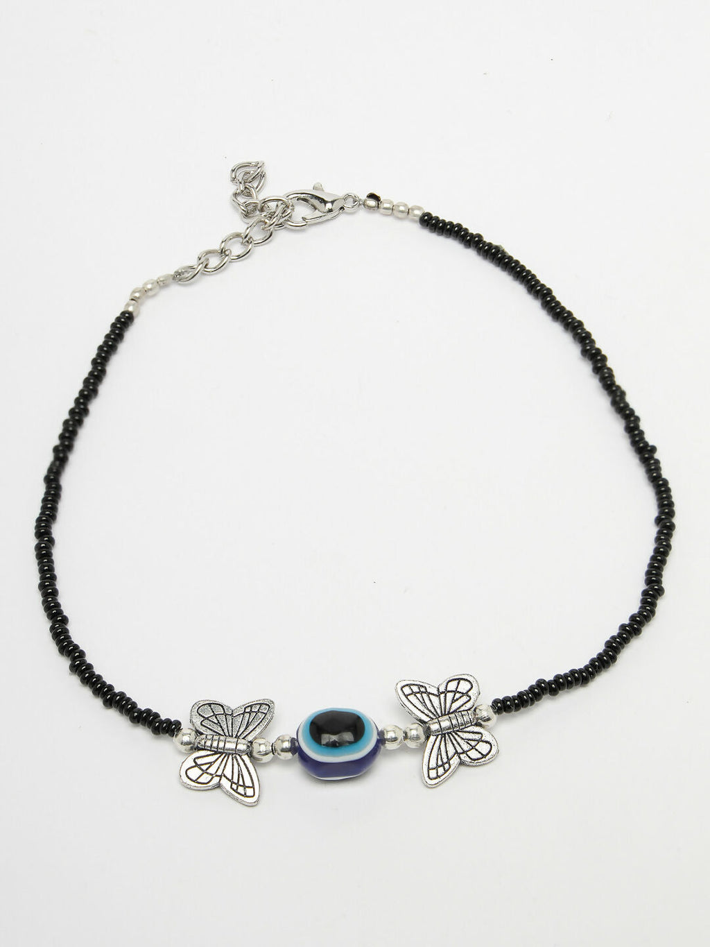 NVR Women's Evil Eye Black Anklets - Distacart