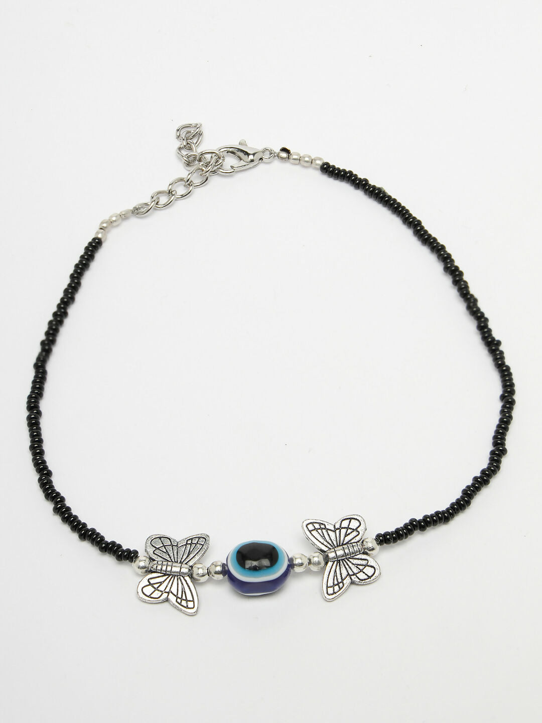 NVR Women's Evil Eye Black Anklets - Distacart