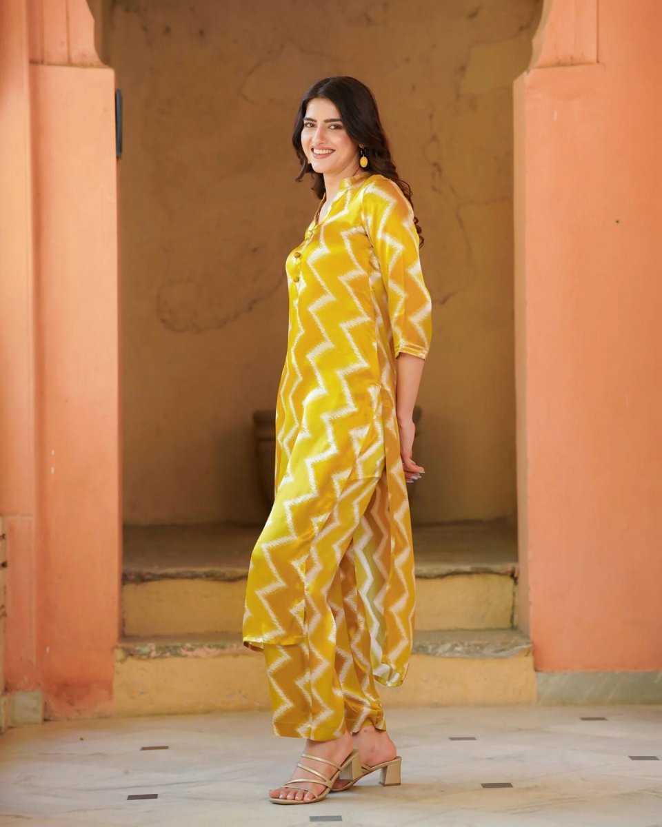 Aayaa Pure Muslin printed Kurti & Pant - Multi Color