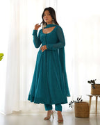 Lehenga Mart Designer Anarkali Suit With Kurta, Pant, Dupatta For Women-Rama - Distacart