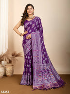 Purple Soft Silk Woven Meenakari Designer Saree - Vedanti