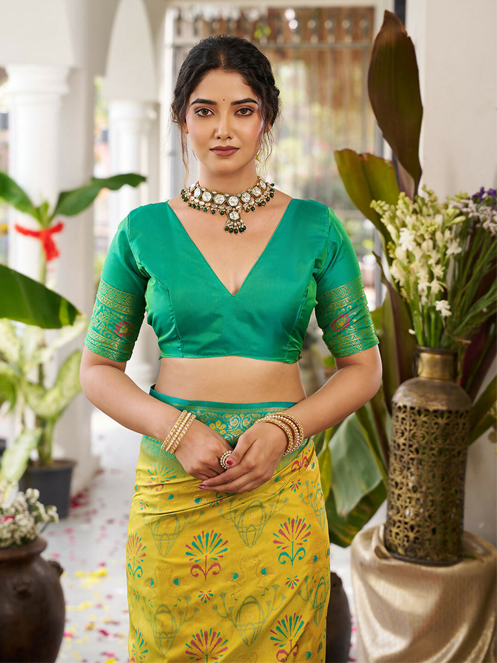 Shree Shyam Fashion Mustard Yellow Soft Silk Saree - Distacart