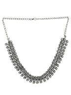 NVR Women Silver-Plated Oxidised Necklace