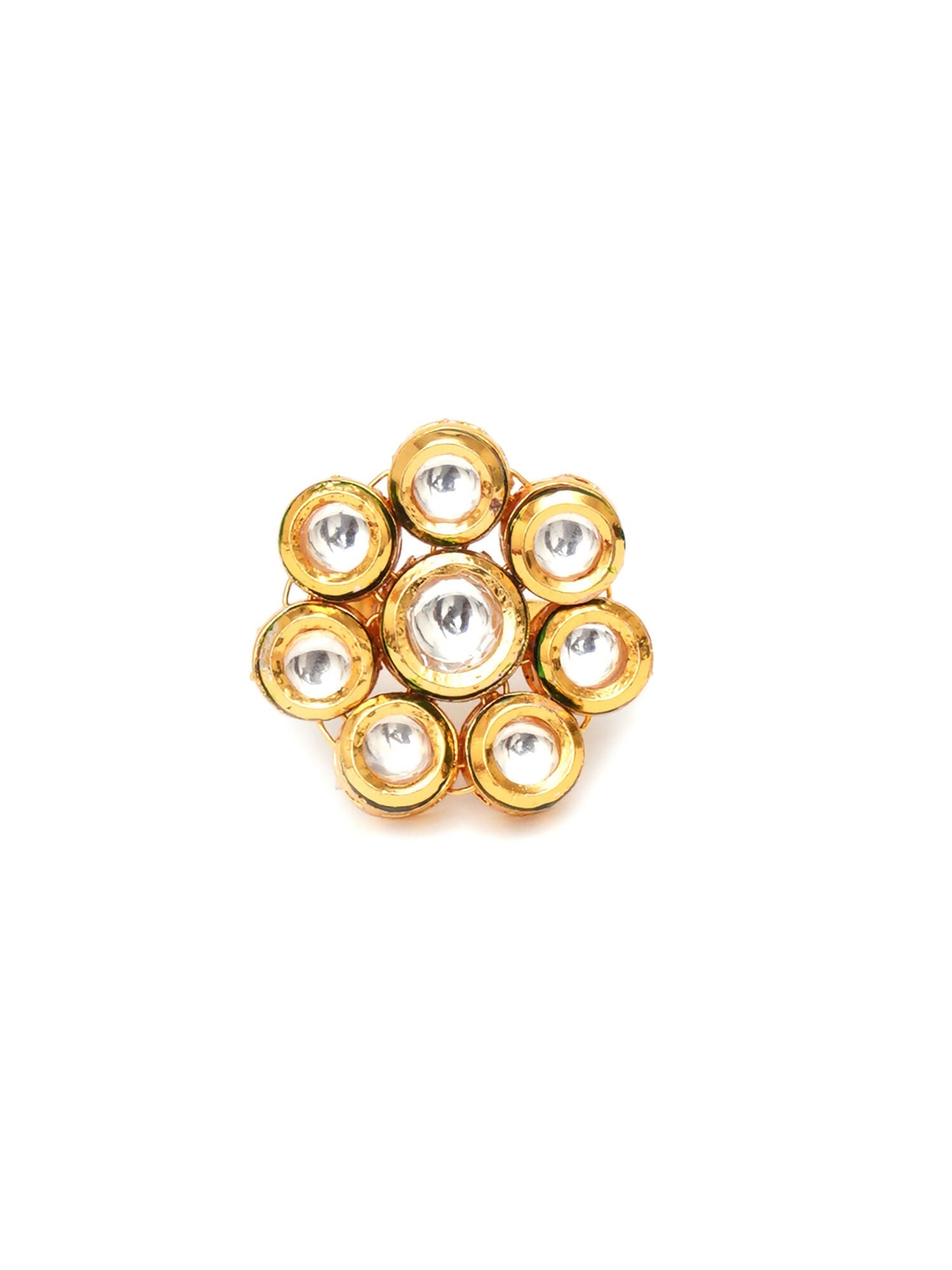 Kundan Flower Ring (gold) - Ruby Raang