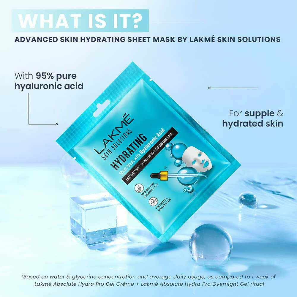 Lakme Solutions Sheet Mask Hydrating with Hyaluronic Acid - Distacart