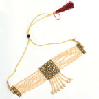 Mominos Fashion Johar Kamal Off White Color Kundan & Pearls Necklace Set - Distacart