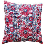 The Decor Nook Red And Blue Floral Print Cushion Cover