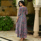 PartyWear Designer Blue and Pink Pure Maslin Palazzo Suit - Anbazaar - Distacart