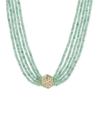 Green Gold-Toned Brass Gold-Plated Necklace - Ruby Raang - Distacart