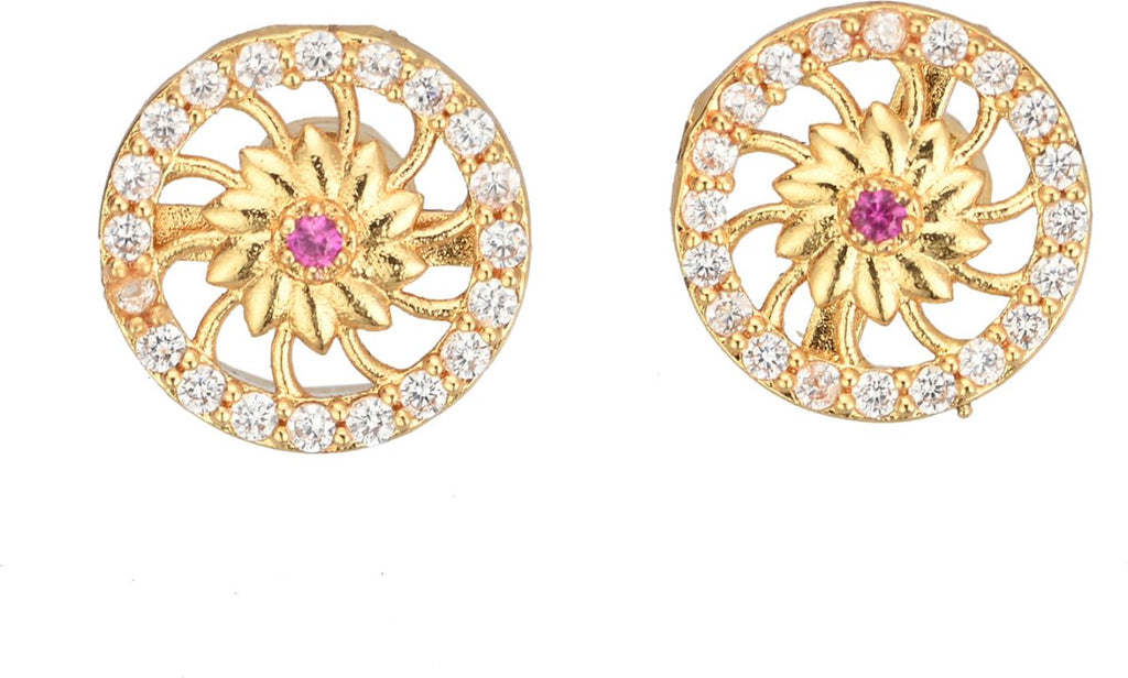 AanyaCentric Elegant Gold Plated Ad American Diamond Earrings for Women Girls of All Ages - Distacart
