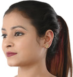 AanyaCentric Gold-plated Jewelry Combo: Elegant Short Mangalsutra, Finger Ring, and American Diamond Earrings Set - Distacart
