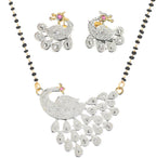 AanyaCentric Ad Short Mangalsutra Set Pendant with Earrings Golden - Distacart