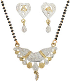 AanyaCentric Ad Short Mangalsutra Set Pendant with Earrings Golden - Distacart