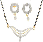 AanyaCentric Ad Short Mangalsutra Set Pendant with Earrings Golden - Distacart