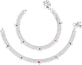 AanyaCentric Silver Plated White Metal Payal Indian Traditional Ethnic Fashion Imitation Jewellery Foot Chain