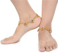 AanyaCentric Gold Plated White Metal Payal Indian Traditional Ethnic Fashion Imitation Jewellery Foot Chain - Distacart
