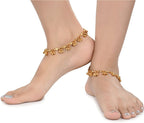 AanyaCentric Gold Plated White Metal Payal Indian Traditional Ethnic Fashion Imitation Jewellery Foot Chain - Distacart