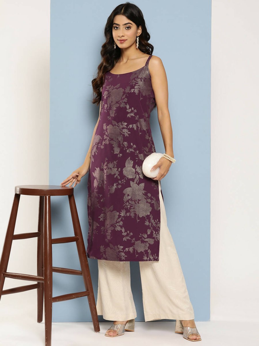 Ahalyaa Women's Traditional wear Kurta - Wine