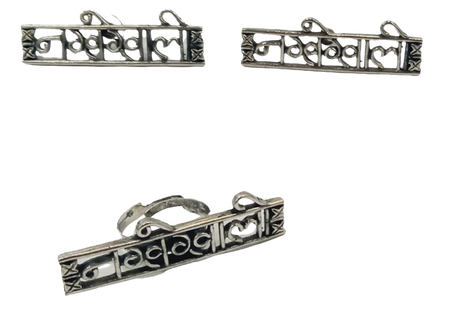 Silver-Plated Alloy Silver Oxidised Ring And Earring Combo - The Pari