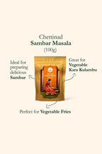 Narchuvai Foods Chettinad Combo (Chettinad Sambar Masala + Karaikudi Curry Masala + Dindigul  Biryani Masala) - Distacart