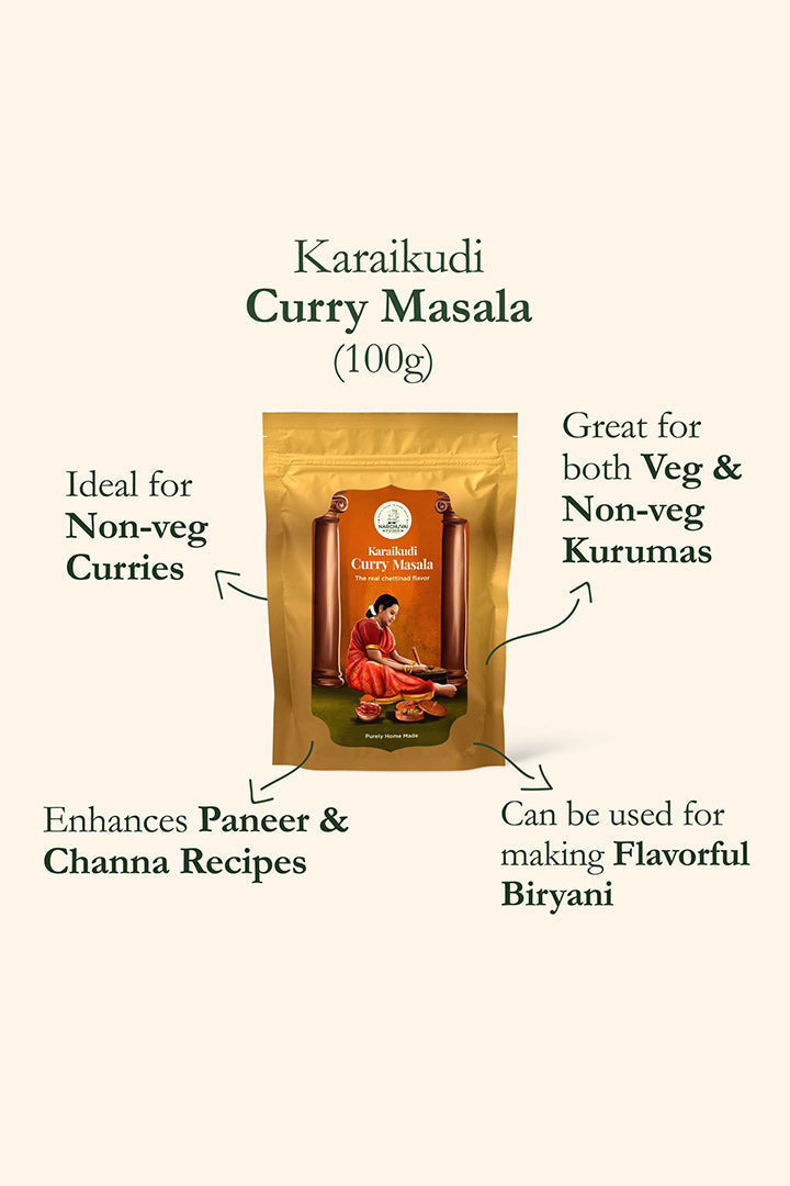 Narchuvai Foods Chettinad Combo (Chettinad Sambar Masala + Karaikudi Curry Masala + Dindigul  Biryani Masala) - Distacart