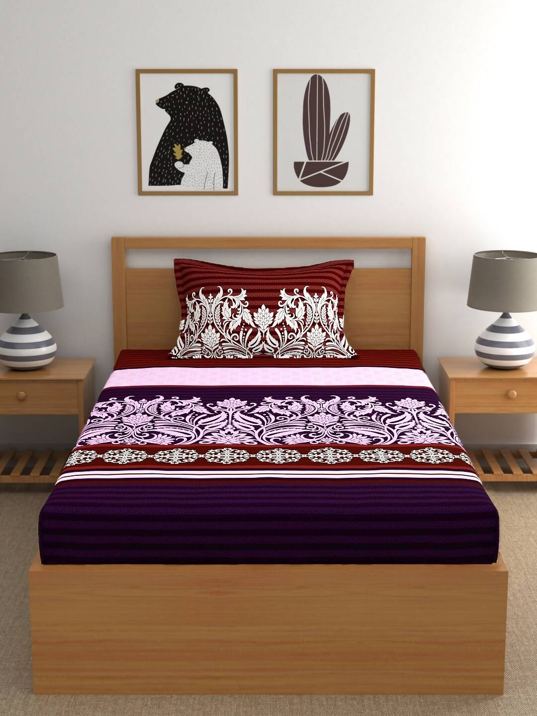 My Room Adults Ethnic Motifs 140 TC Bedsheet with Pillow Covers