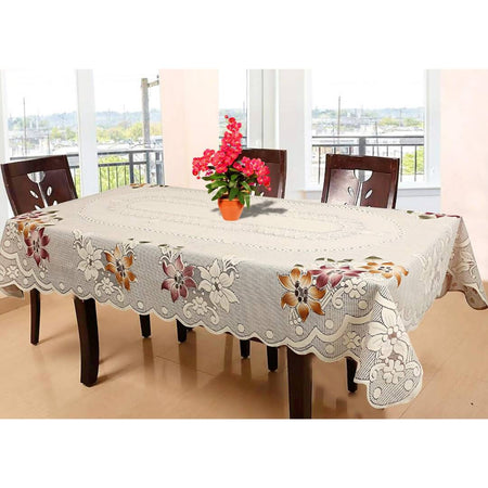 Kuber Industries Floral Cotton 6 Seater Dinning Table Cover