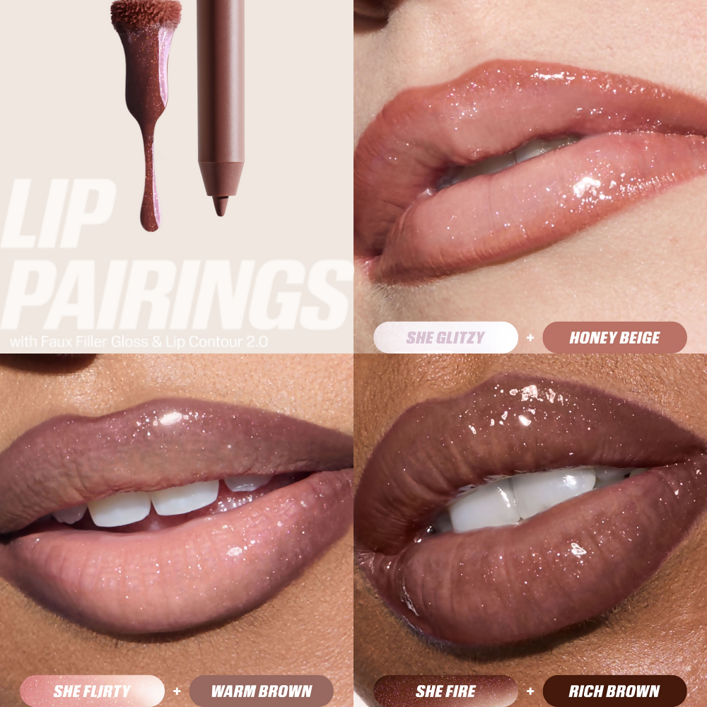 Huda Beauty Icy Nude Faux Filler Lip Gloss - She Fire