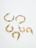 NVR Women's Set of 3 Gold-Plated Hoop Earrings - Distacart