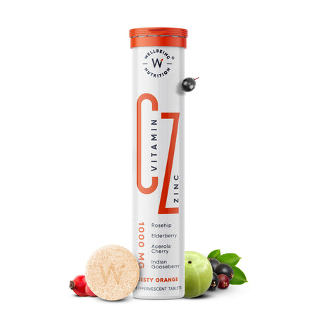 Wellbeing Nutrition Organic Vitamin C + Zinc Effervescent Tablets