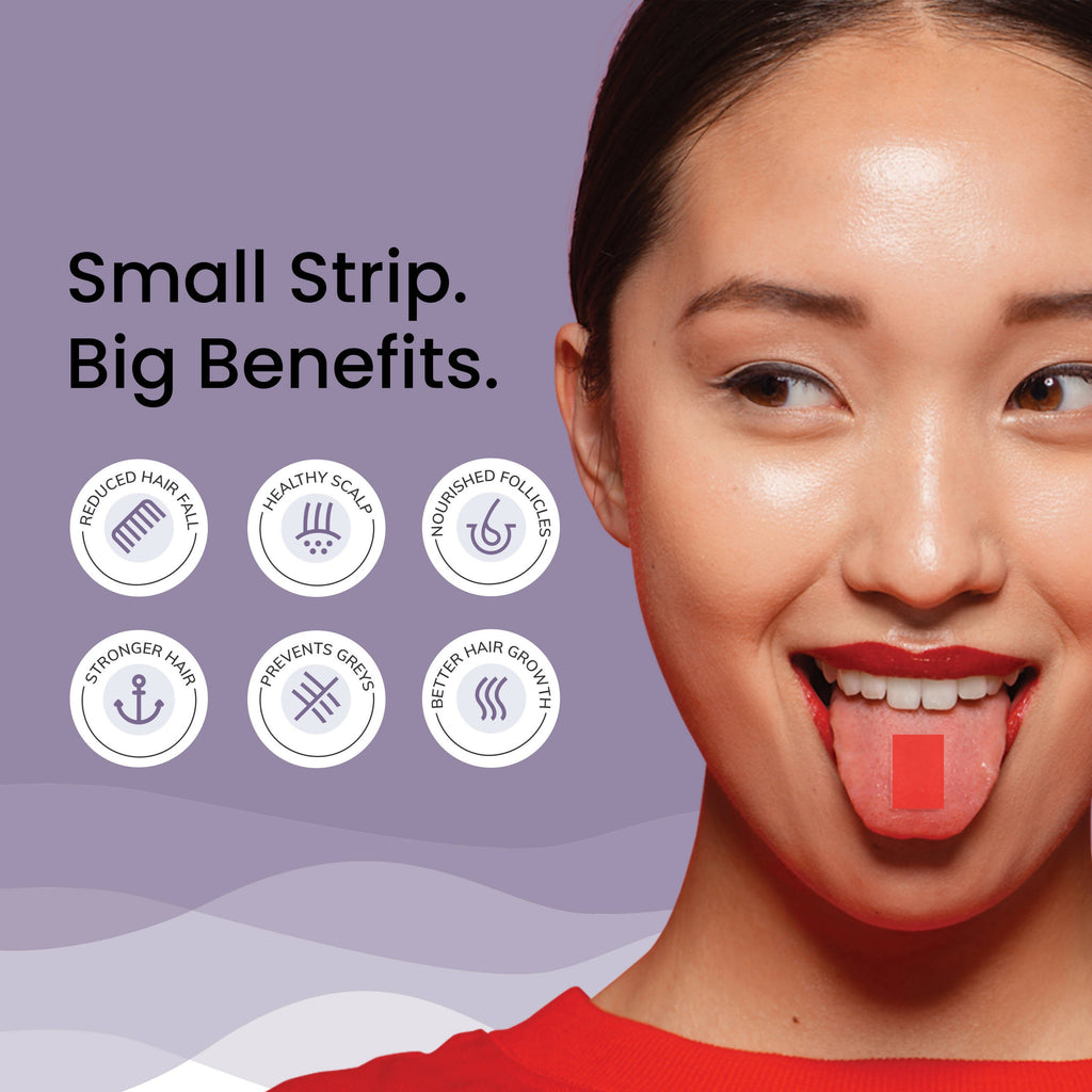 Wellbeing Nutrition Melts into Healthy Hair Biotin 10,000mcg Tropical Watermelon Disintegrating Strip Sugar Free