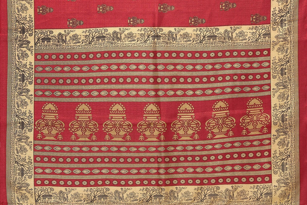 Vamika maroon Printed Art Silk Saree